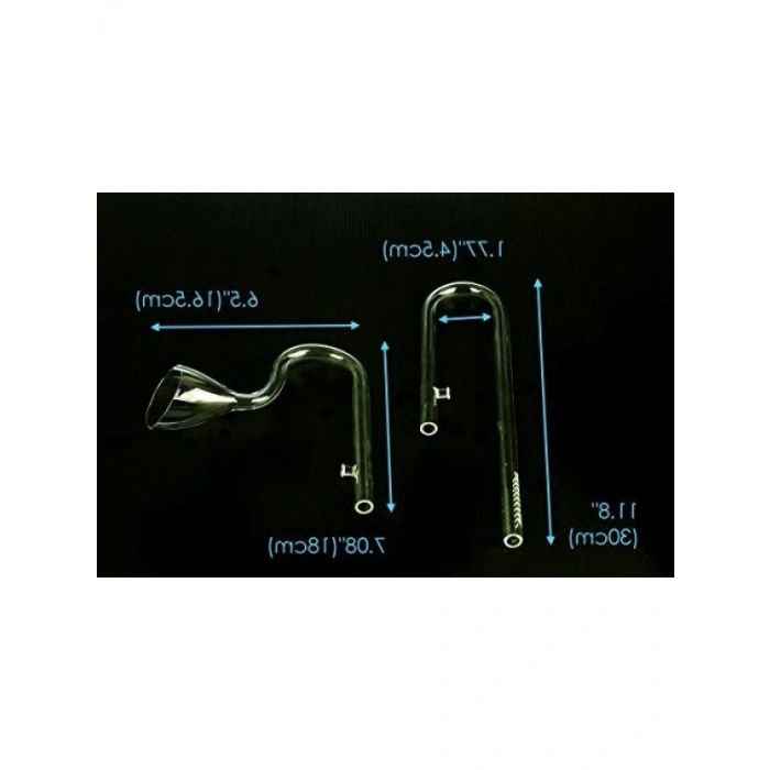 Şeffaf Cam Emiş/Çıkış Aparatı - 12 mm