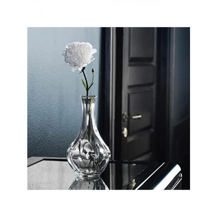 Şeffaf Cam İnce Boyun Vazo - 17 cm