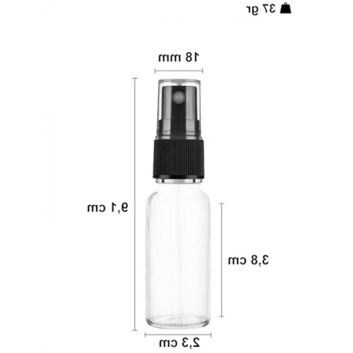 Şeffaf Cam Şişe, 10 ml, Sızdırmaz Kapaklı, 6 Adet