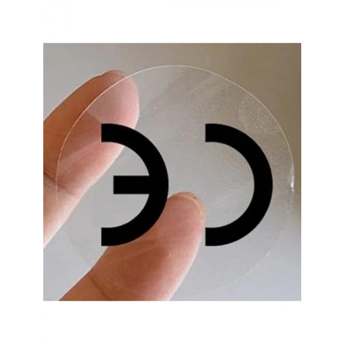 Şeffaf CE Etiketi - 25mm Çapında, 1000 Adet