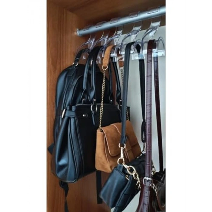 Şeffaf Çoklu Çanta Askılığı, Dolap İçi Düzenleyici Organizer Aparatı