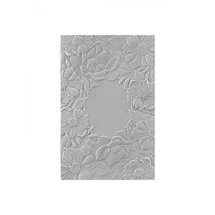 Şeffaf Dört Yapraklı Çiçekli 3D Kabartma Klasörü, 21,5 x 14 cm