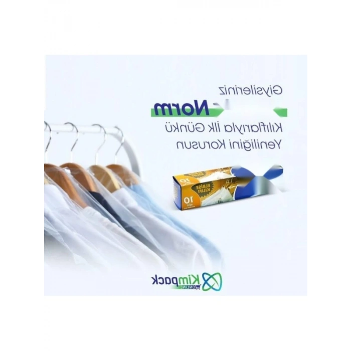 Şeffaf Giyisi Askı Kılıfı - 10 Adetlik Set