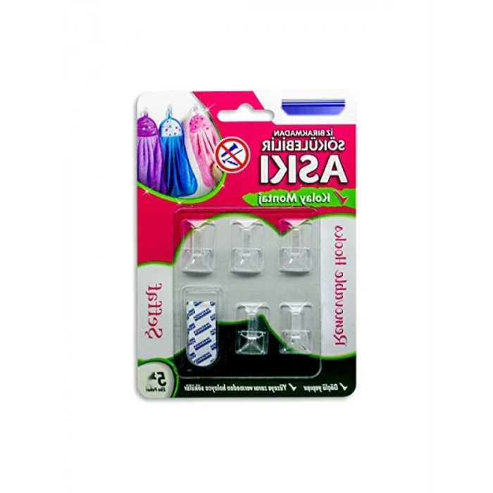 Şeffaf İz Bırakmayan Askı - 5li Set