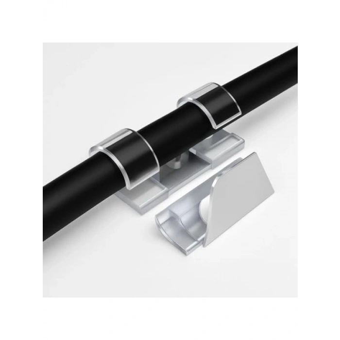 Şeffaf Kablo Tutucu - 20li Set, Yapışkanlı Klips