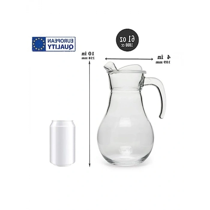 Şeffaf Kapaklı 1800 ml Kapasiteli Sürahi Hediye Kutusunda