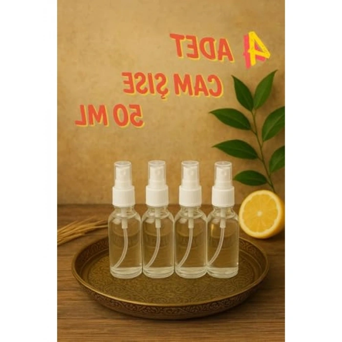 Şeffaf Kapaklı 50 ml Cam Kolonya Fısfısı - Çok Amaçlı