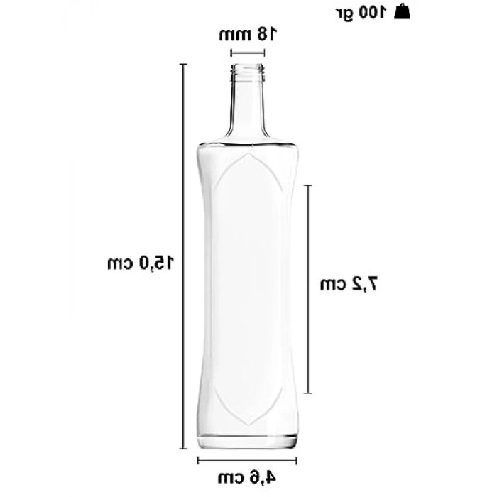 Şeffaf Kavisli Cam Sosluk Seti, 100 ml Hacim, 6 Adet