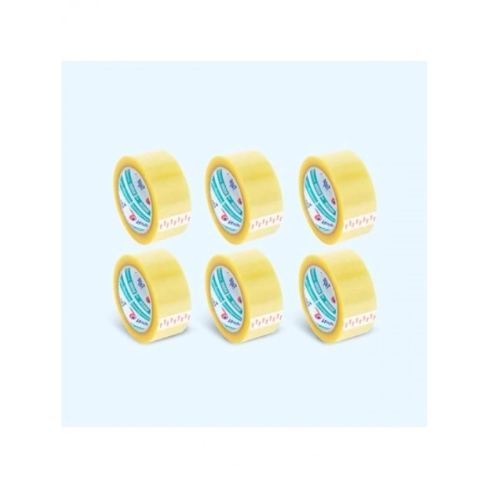 Şeffaf Koli Bandı, 45 mm x 100 m, 38 Mikron, Akrilik (6 Adet)