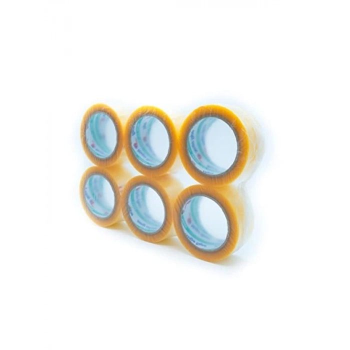 Şeffaf Koli Bandı, 45 mm x 100 m, 38 Mikron, Akrilik (6 Adet)