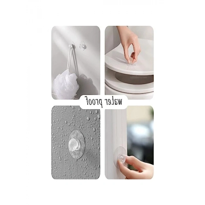 Şeffaf Kristal Başlıklı 2li Yapışkanlı Kulp Seti