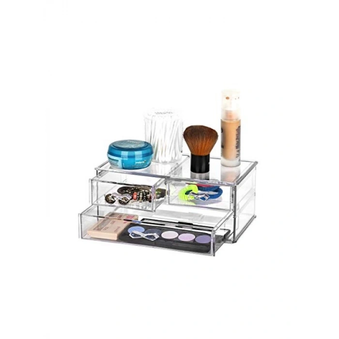 Şeffaf Makyaj Malzemesi Organizer - Çekmeceli Model