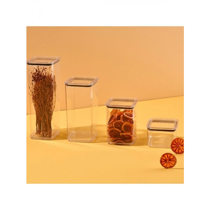 Şeffaf Mika Malzemeden Vakumlu Erzak Kabı (550 ml)