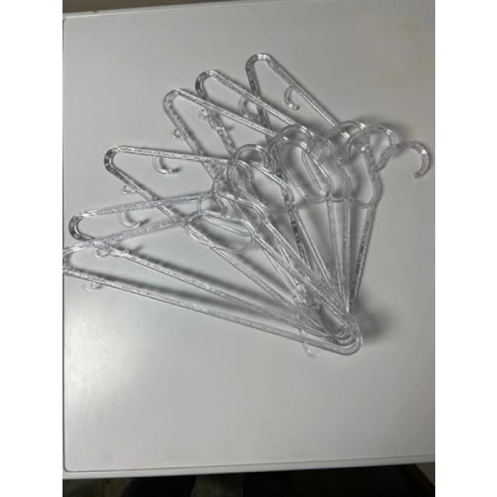 Şeffaf Plastik Askı Seti, 6lı Paket, Dayanıklı