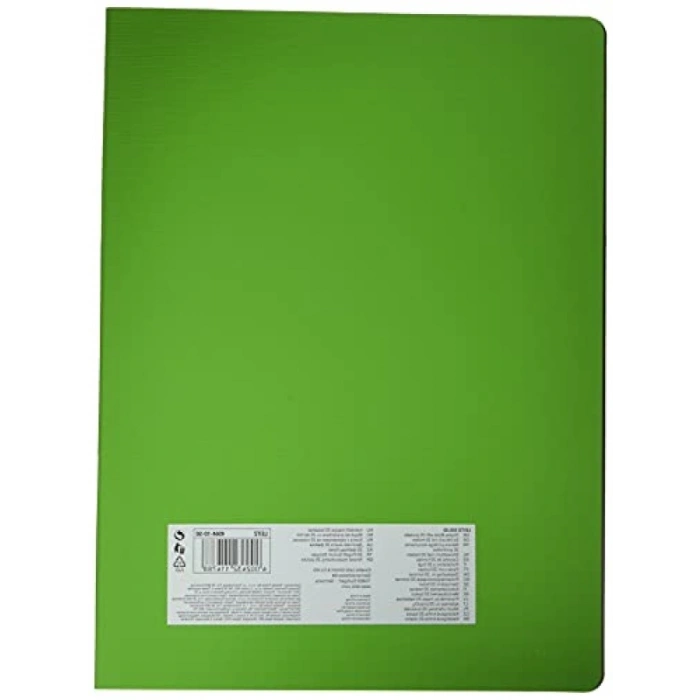Şeffaf Poşetli Sunum Dosyası - 20 Poşet, Açık Yeşil
