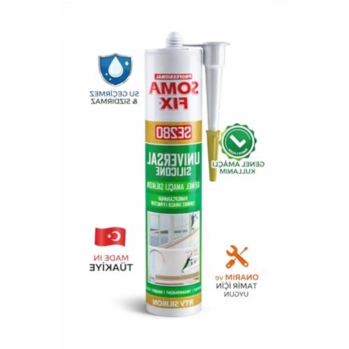 Şeffaf Silikon, Yüksek Yapışma Performansı, 280ml Mutfak ve Banyo için