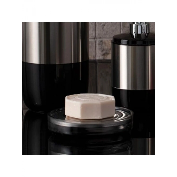 Şeffaf Siyah Dekoratif Katı Sabunluk, Modern Tasarım