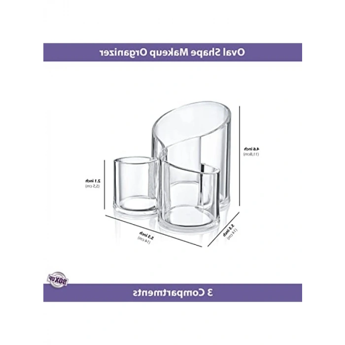 Şeffaf Üç Gözlü Organizer, 14.5x14.5x12 cm