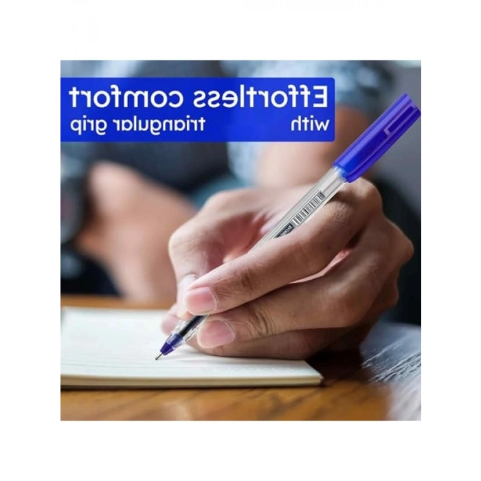 Şeffaf Üçgen Tükenmez Kalem, 1.0 mm, 50 Adet