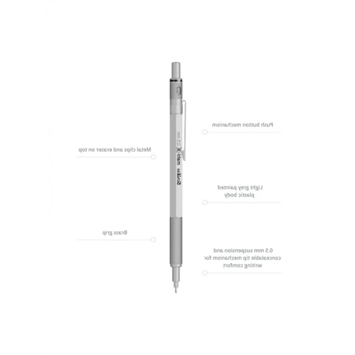 Şeffaf Versatil Kalem - 0.5 Mm Metal Klipsli