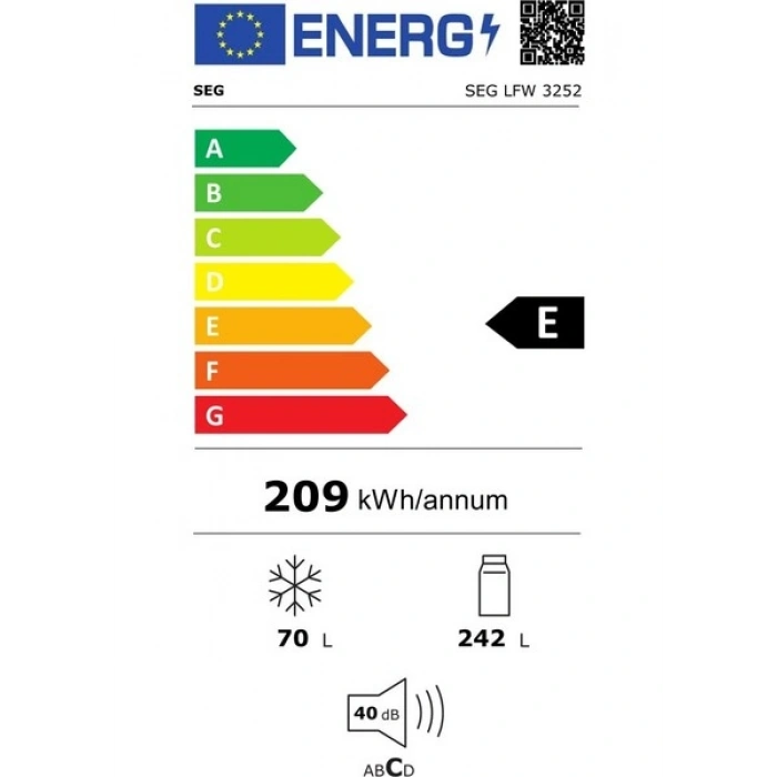 Seg 242 lt Kapasiteli Çift Kapılı 3252 Buzdolabı Low Frost E Enerji Sınıfı ile Verimli Soğutma