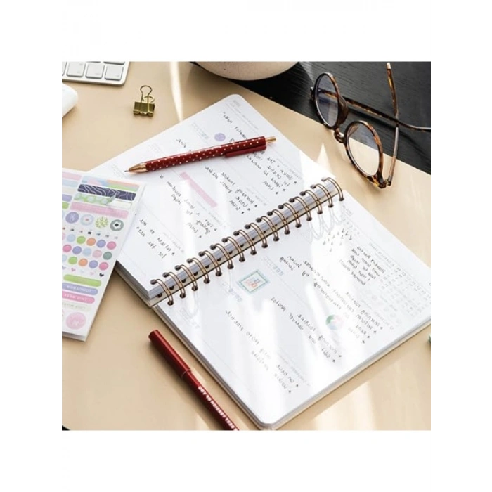 Şeker Pembe A5 Spiralli Keten Haftalık Ajanda - 2026