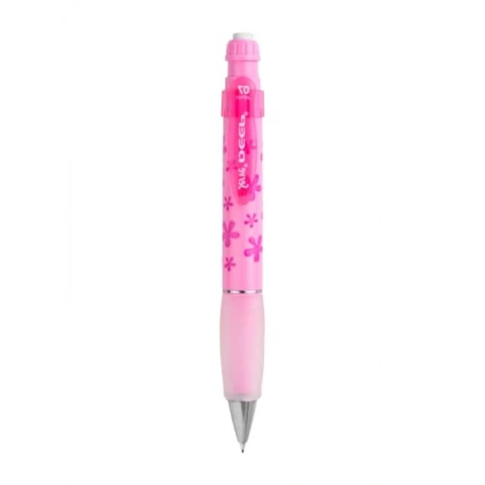 Şeker Pembe Çiçek Desenli Mekanik Kurşun - 07 MM Uç Kalınlığı, Cazip Tasarım