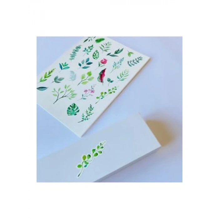 Şekilli Sticker Seti - Yaprak Deseni, 1.5x5.5 cm