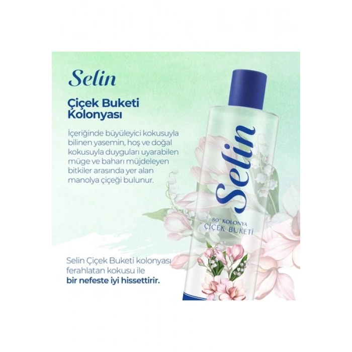 Selin Parfümlü Kolonya Çiçek Buketi Pet 400 ml