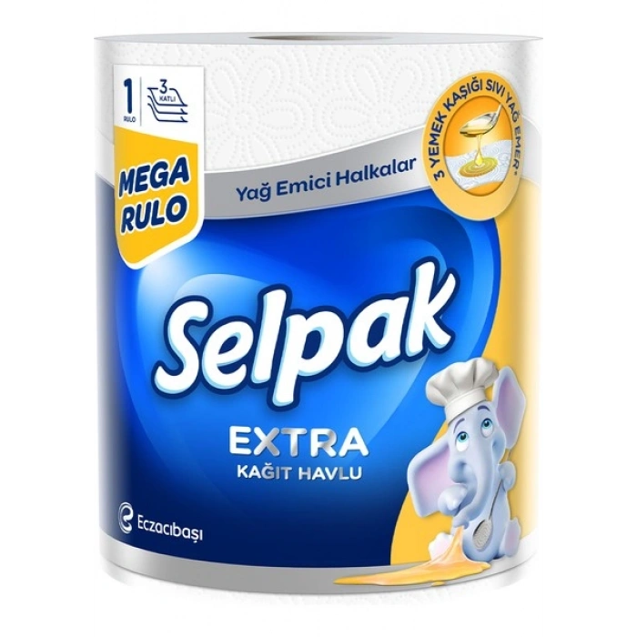 Selpak® Extra 1=3 Yağ Emici Mega Rulo Kağıt Havlu