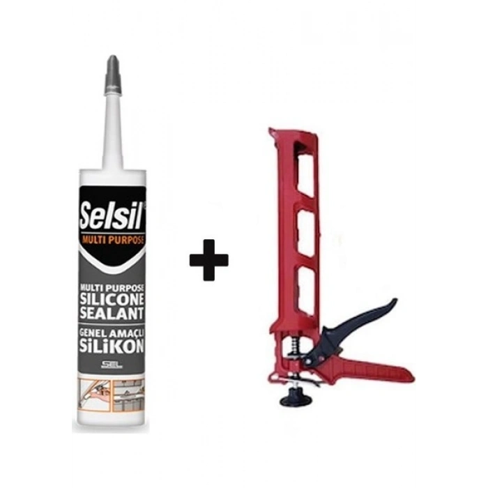 Selsil Genel Amaçlı Şeffaf Silikon 280 gr + Silikon Tabancası