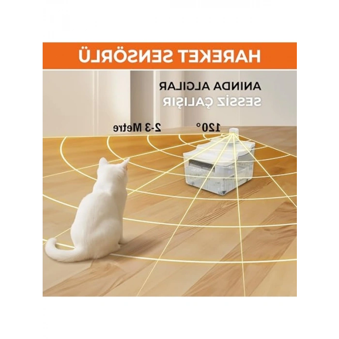 Sensörlü Akıllı Kedi Su Sebili, Otomatik Su Pınarı, Beyaz