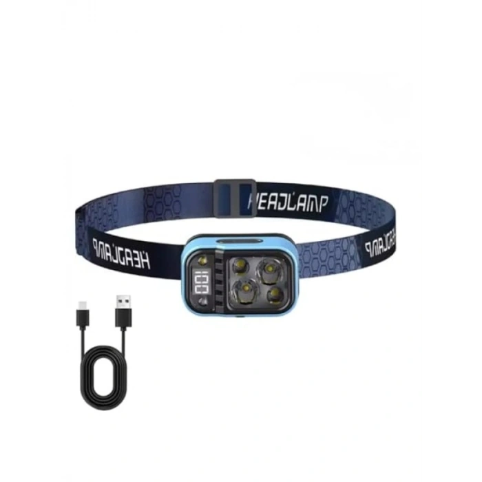 Sensörlü Çocuk Kafa Lambası - USB Şarjlı, Ayarlanabilir Açı, Su Geçirmez