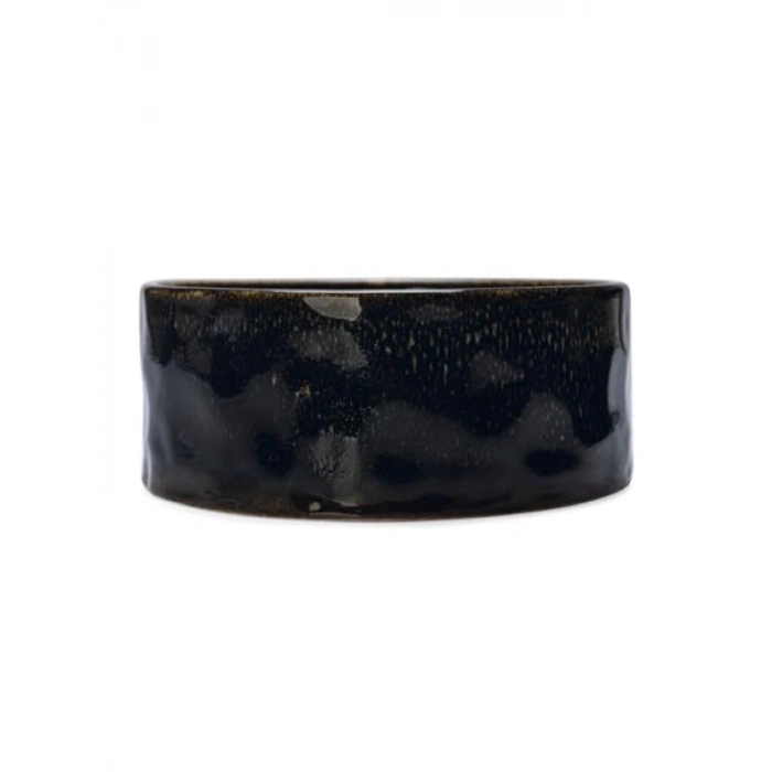 Seramik Mama ve Su Kabı - Siyah, 1200 ml, 18 cm