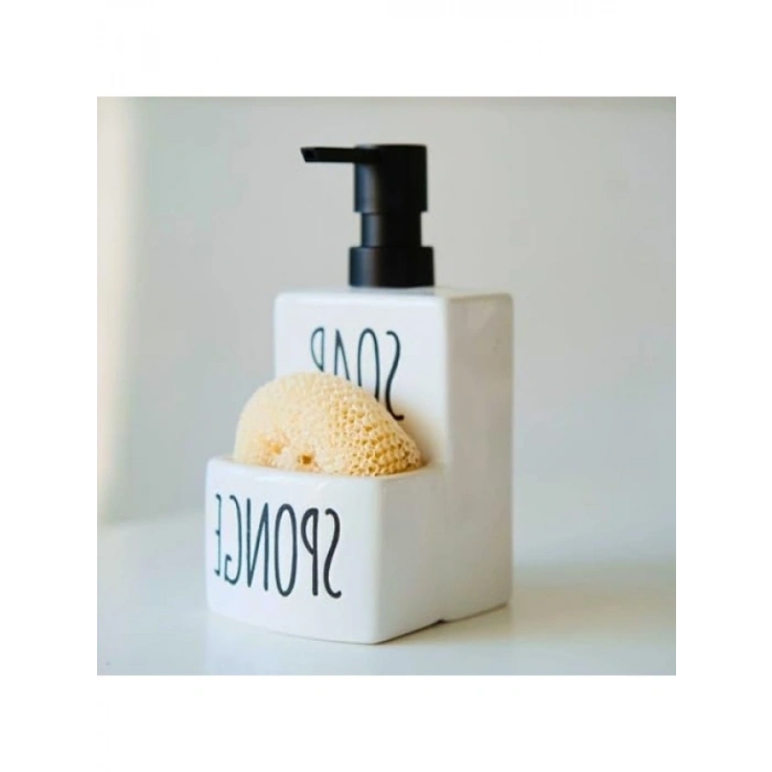 Seramik Sıvı Sabunluk ve Süngerlik Seti