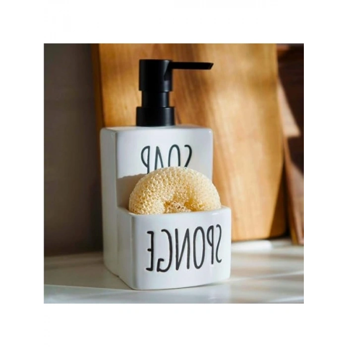 Seramik Sıvı Sabunluk ve Süngerlik Seti