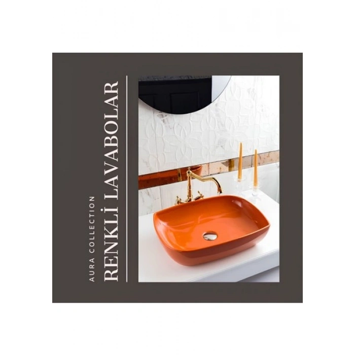 Seramiksan Dies Oval Turuncu Deliksiz Lavabo 50 cm