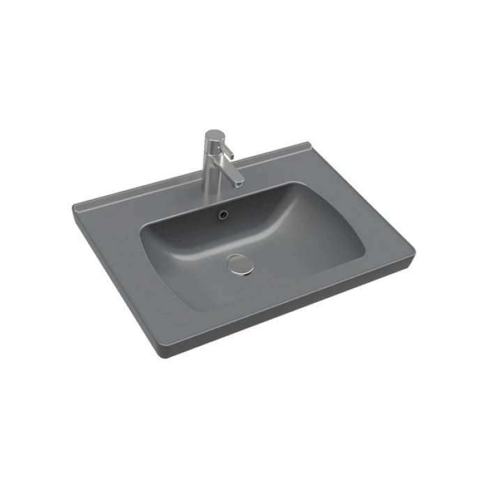 Seramiksan Saturn Mat Antrasit Etajer Uyumlu Lavabo 60 cm A142011K