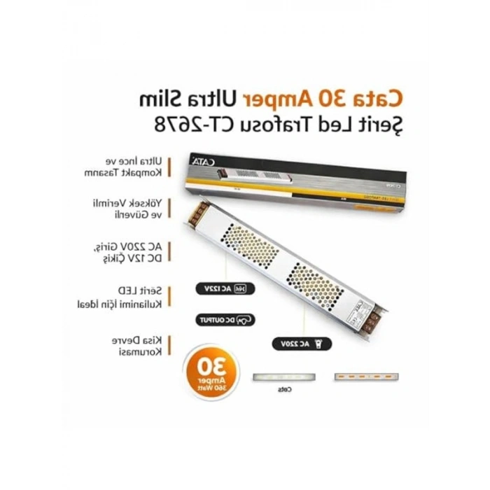 Şerit Led Trafosu, İnce Kasa ile Uyumlu ve Güç Kaynağı