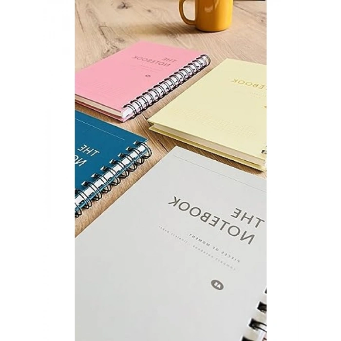 Sert Kapaklı A5 Spiralli Çizgili Not Defteri - 80 Yaprak