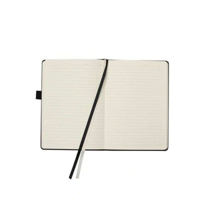 Sert Kapaklı Lastikli Çizgili Defter, 14x20 cm Boyutunda Kalın Yapraklı