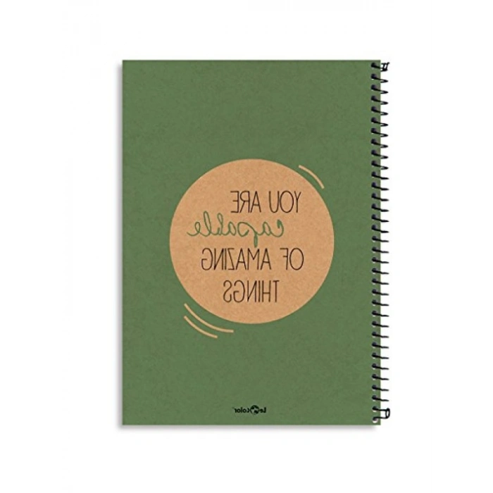 Sert Kapaklı Spiralli Defter - 200 Sayfa - Sarı Kağıt