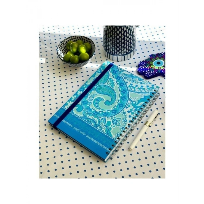 Sert Kapaklı Spiralli Defter, Lastikli - 20x28 cm, 120 Yaprak
