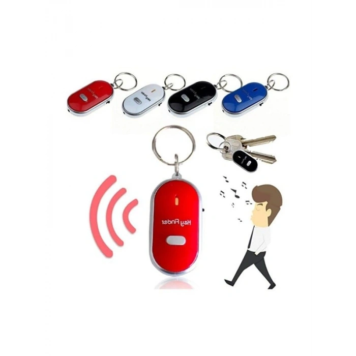 Sese Duyarlı Işıklı Anahtar Bulucu Anahtarlık, Kırmızı