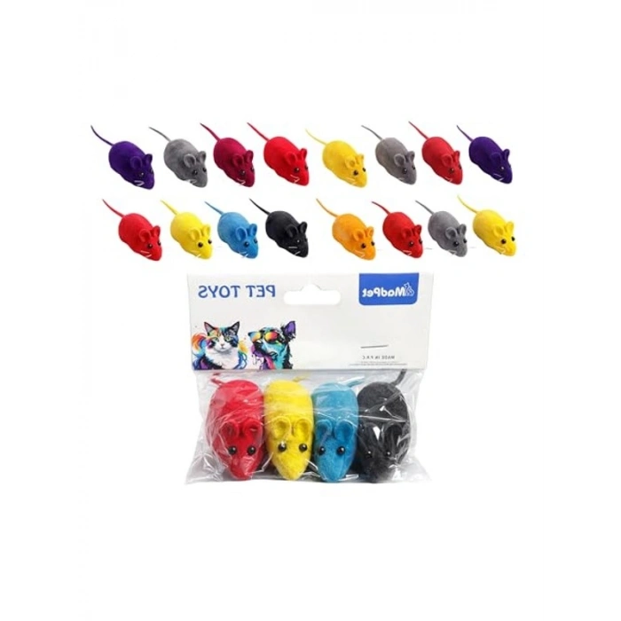 Sesli Fare Kedi Oyuncağı, 4lü Set, Zeka Oyunu