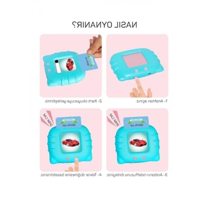 Sesli İngilizce Öğrenim Kartları - 112 Kart ve 224 Görsel