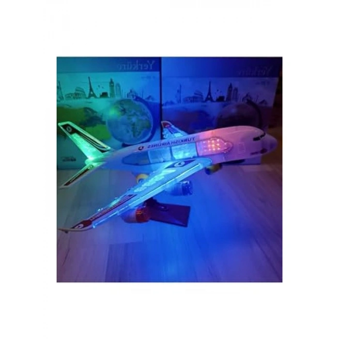 Sesli Işıklı Büyük Boy Uçak Oyuncak Seti, 35 Cm, A380 Modeli