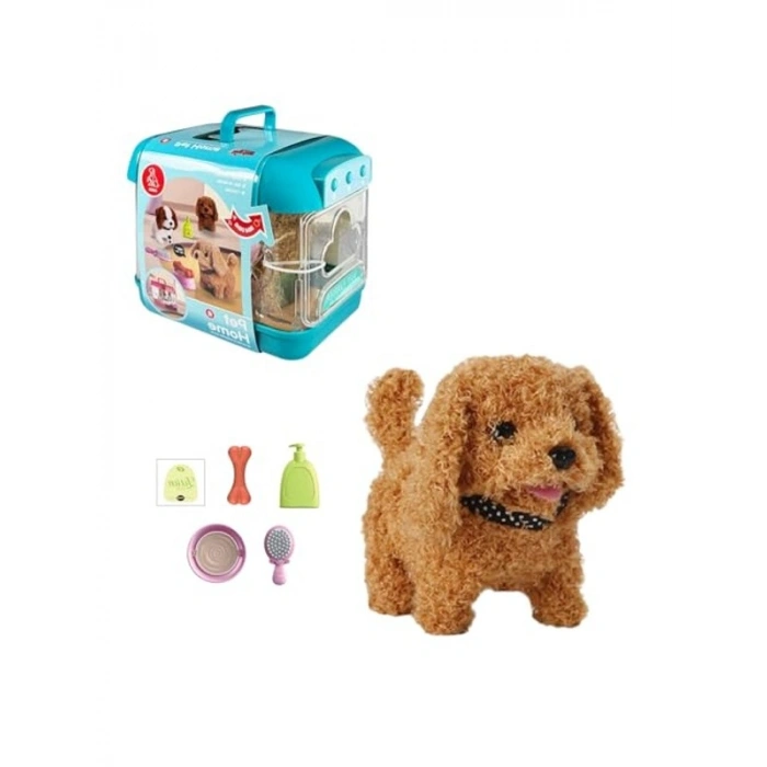 Sesli Işıklı Hareketli Köpek Oyuncak Seti - Taşıma Çantası ve Aksesuarlar
