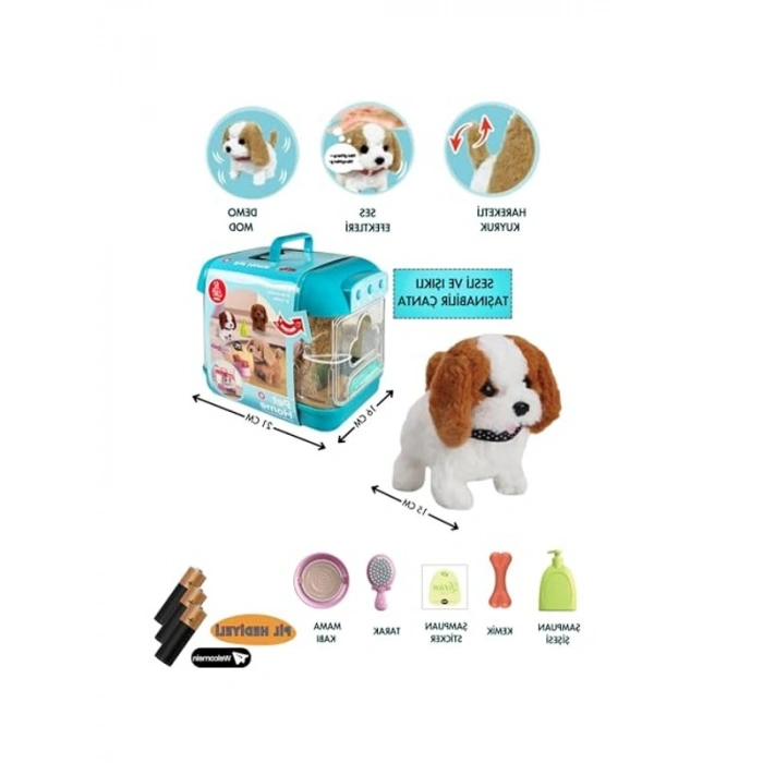 Sesli Işıklı Hareketli Köpek Taşıma Seti, Taşınabilir Çanta ile Eğlenceli Oyun