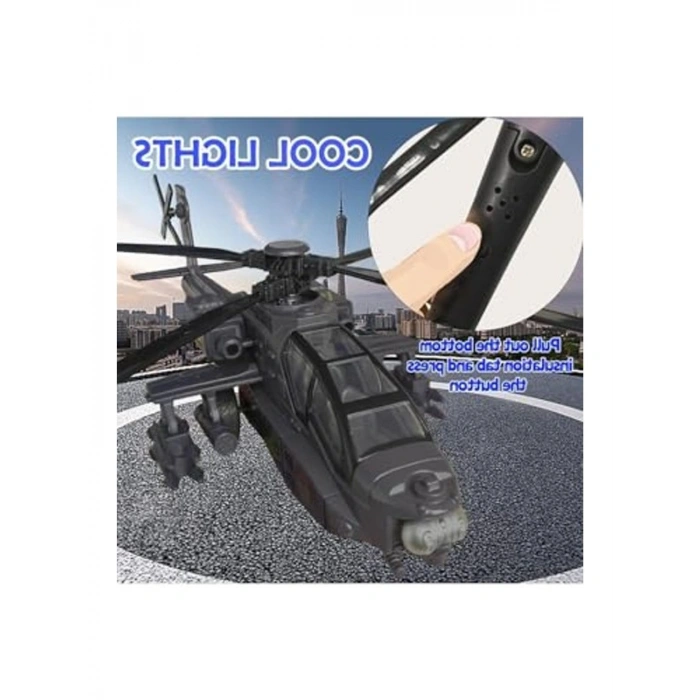 Sesli Işıklı Metal Helikopter Oyuncak, Dayanıklı Çek Bırak Model